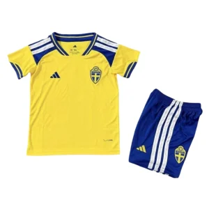 Sweden World Cup 2026 Home Kids Short Sleeve Kit & Jersey + Shorts Fan Version