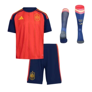 Spain World Cup 2026 Home Kids Short Sleeve Full Kit & Jersey + Shorts Socks Fan Version